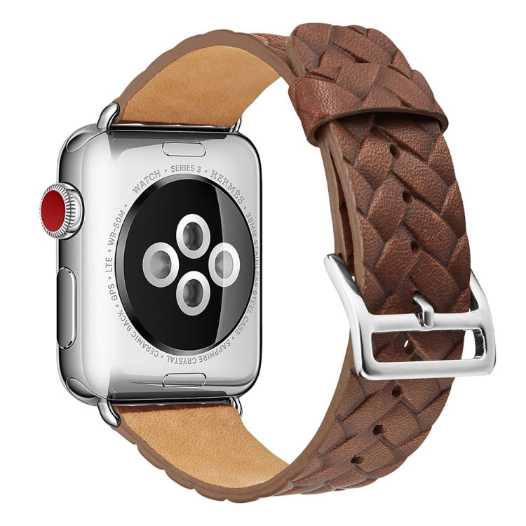 Frerndorf | Für Apple Watch Series 9&8&7 41mm / SE 3&SE 2&6&SE&5&4 40mm / 3&2&1 38mm Geflochtenes Armband (Braun)