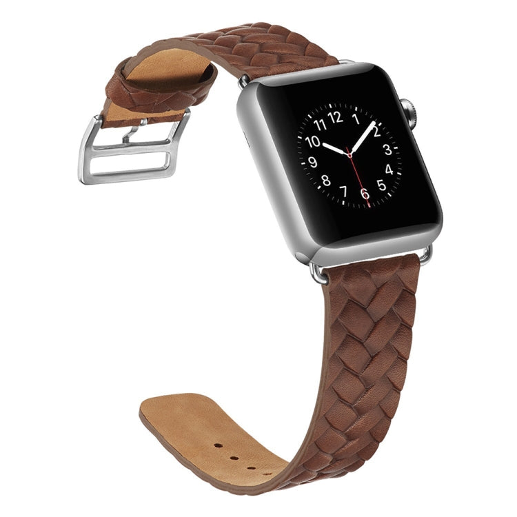 Frerndorf | Für Apple Watch Series 9&8&7 41mm / SE 3&SE 2&6&SE&5&4 40mm / 3&2&1 38mm Geflochtenes Armband (Braun)