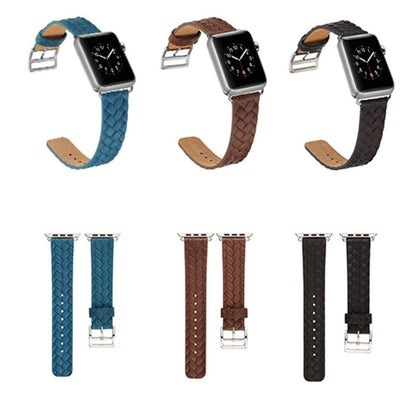 Frerndorf | Für Apple Watch Series 9&8&7 41mm / SE 3&SE 2&6&SE&5&4 40mm / 3&2&1 38mm Geflochtenes Armband (Braun)
