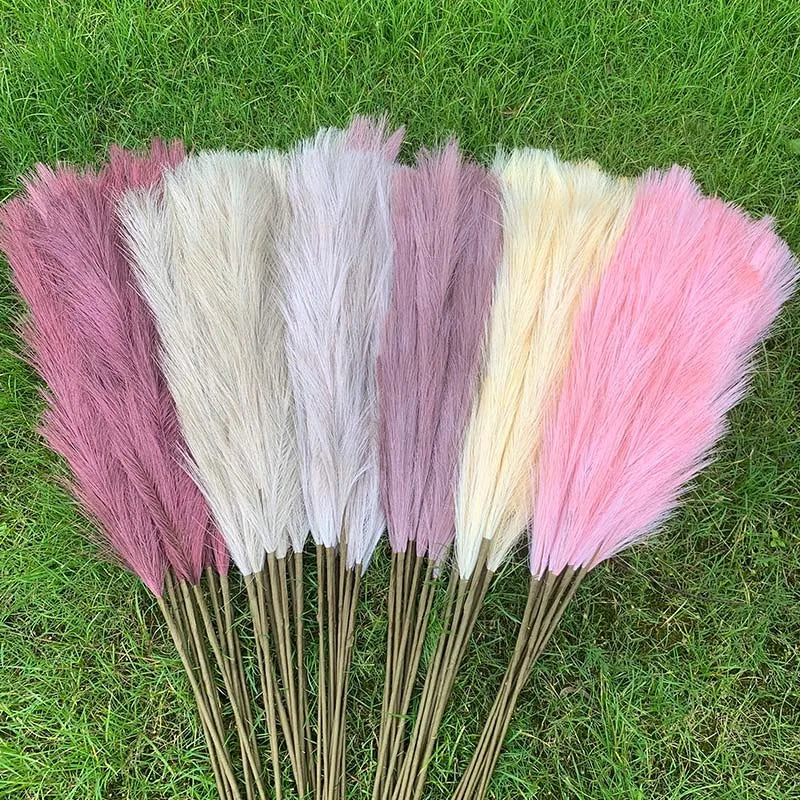 5 Stück 100 cm Künstliches Pampasgras Trockenrohr Blumenstrauß Hochzeitsfeier Dekoration Zuhause Raum DIY Künstliche Pflanzen Dekorationsbedarf