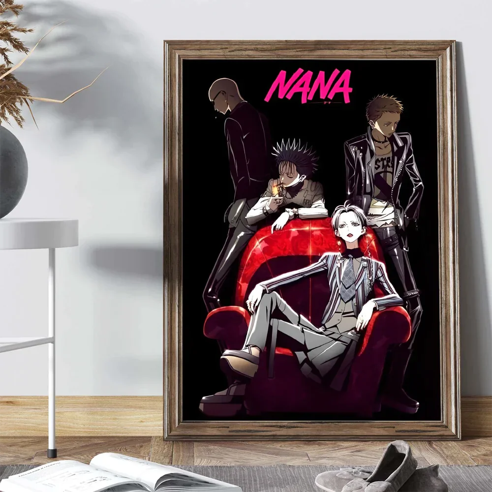 Japanischer Klassischer Anime NANA Poster Selbstklebendes Kunstposter Retro Kraftpapier Aufkleber Raum Bar Café Vintage Dekoratives Gemälde