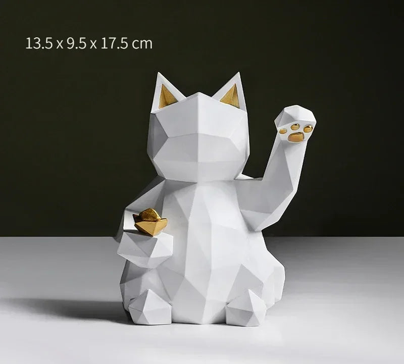 Nordic Minimalismus Geometrie Glückskatze Statuen