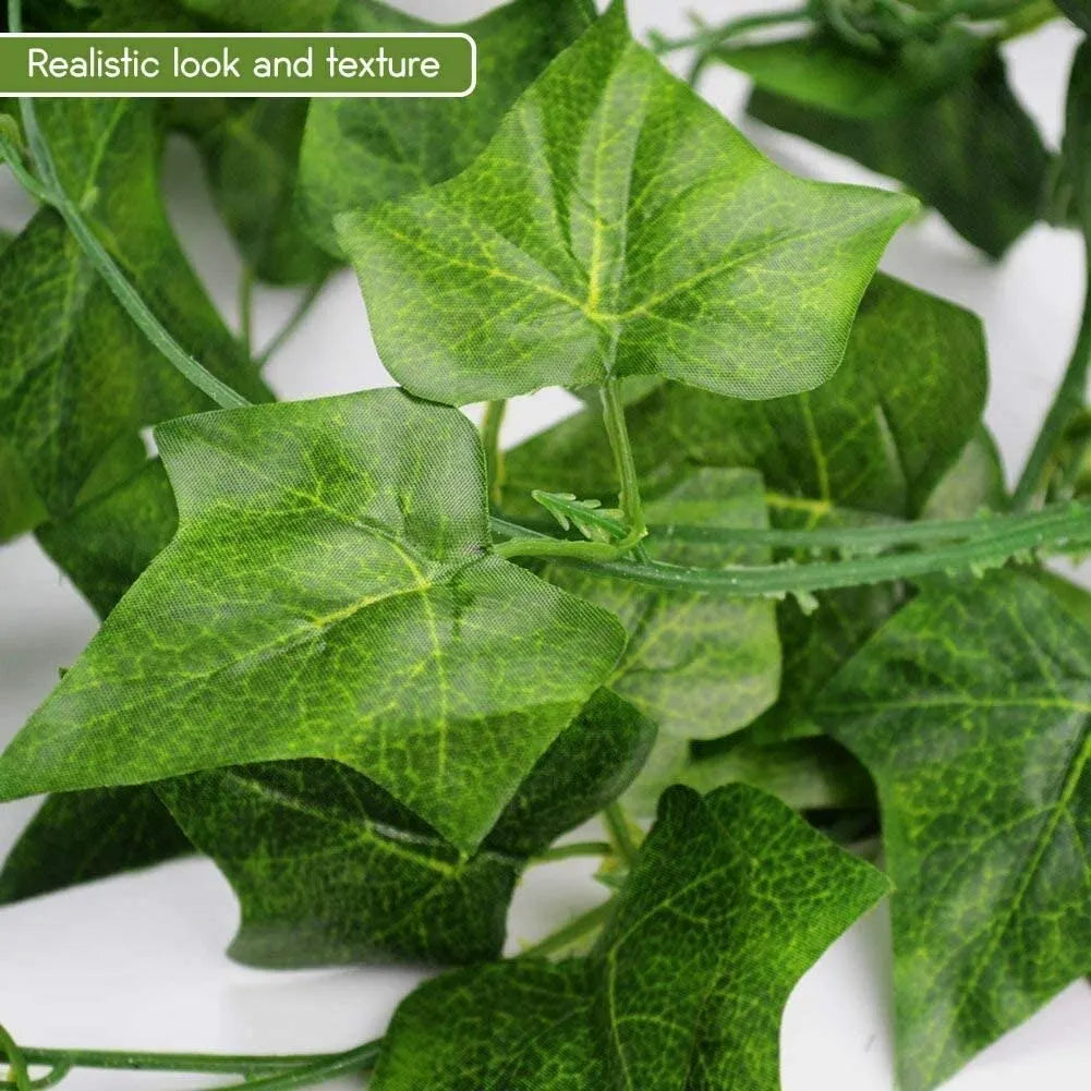 Frendorf | 2,1 m Kunstpflanzen-Efeublatt-Girlande – Lebensechte grüne Ranke für Zuhause, Garten und Hochzeitsdekoration – Seidenhängende Ranke für DIY-Projekte und Partydekoration