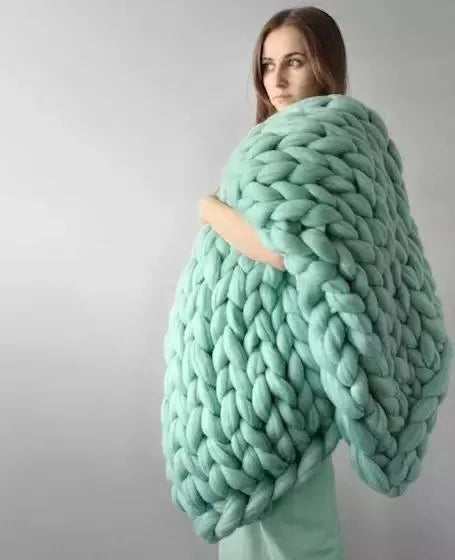 Frendorf | Grobstrickdecke – Kuschelige Wolldecke für Jeden Raum – Weich & Warm – Perfekt für Sofa und Bett