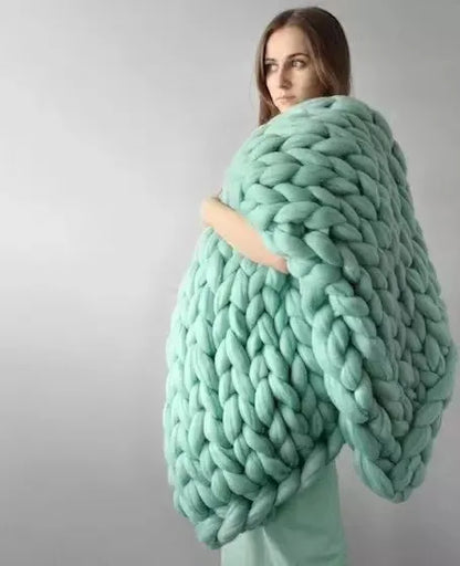 Frendorf | Grobstrickdecke – Kuschelige Wolldecke für Jeden Raum – Weich & Warm – Perfekt für Sofa und Bett