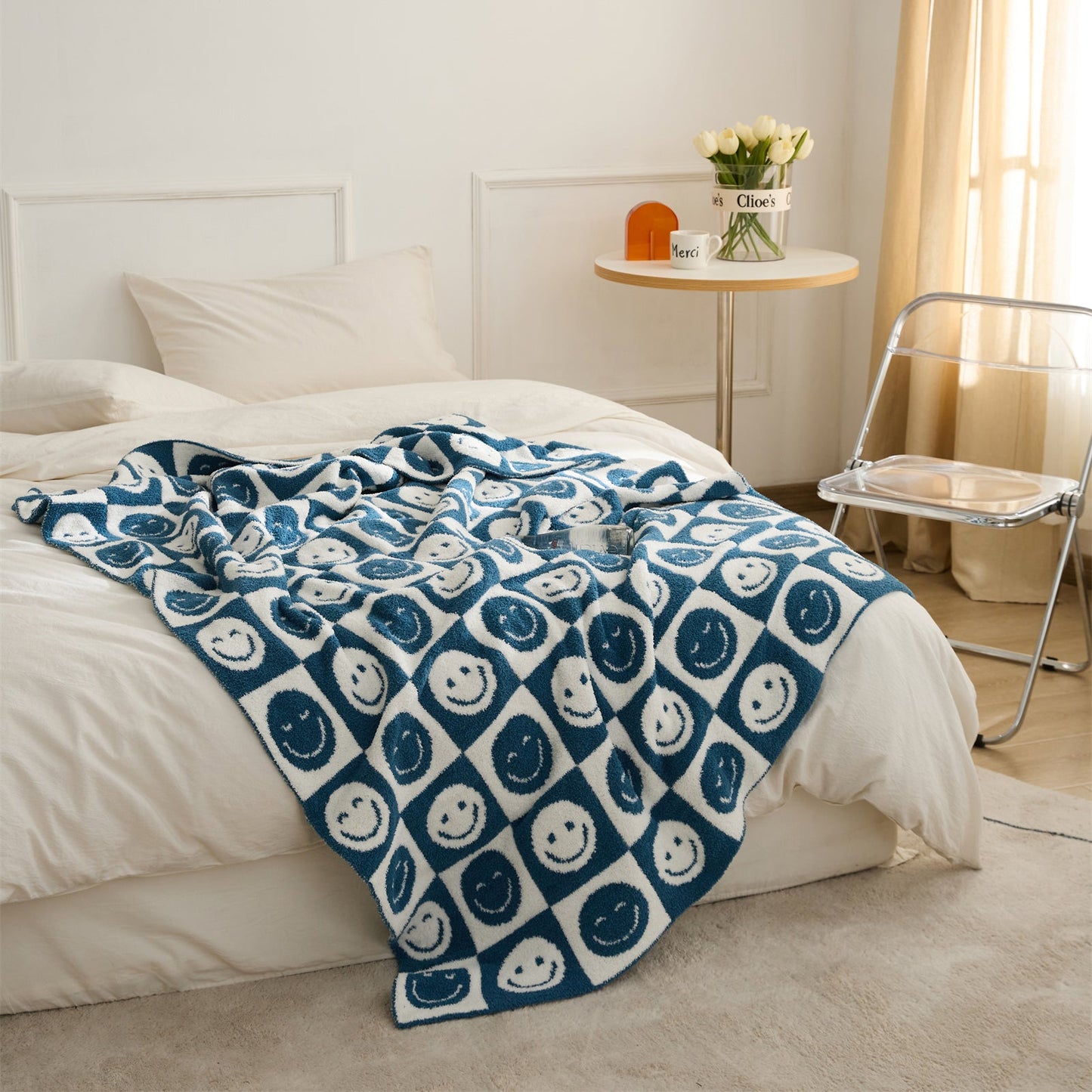 Smiley Kariert Decke