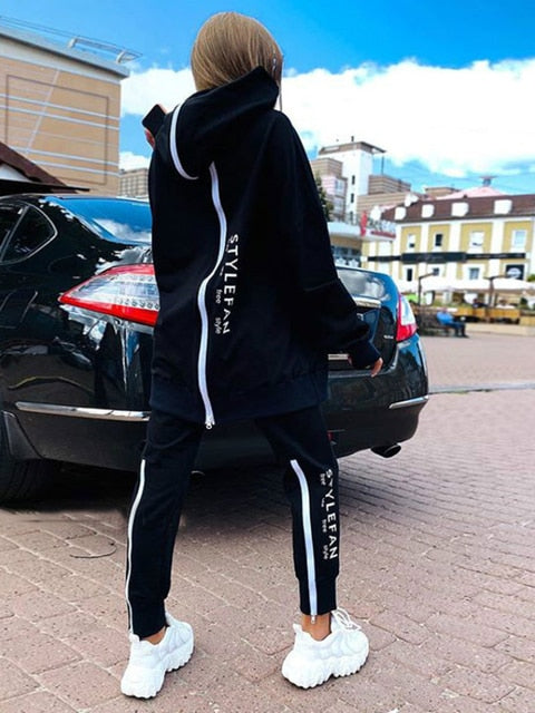 Frendorf | Frauen Sweatshirts 2-teilige Sets Trainingsanzug Übergrößen Herbst Damen Korea Hose Pullover Hosenanzüge Damen