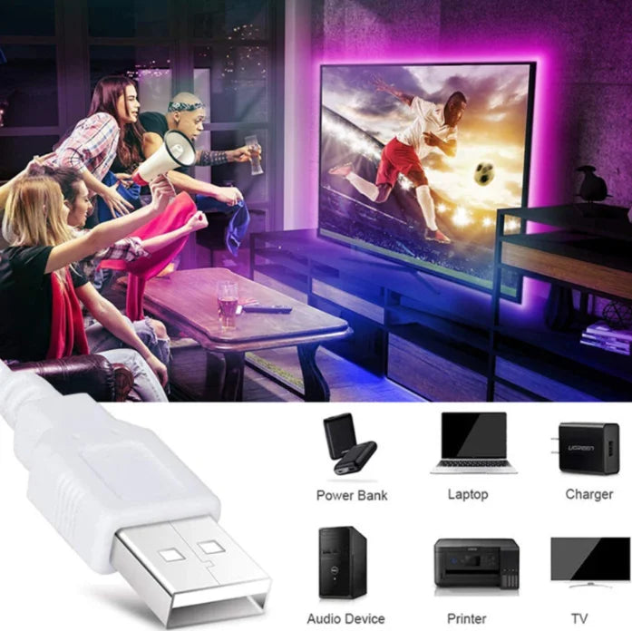 USB LED Nachtlichtstreifen - DC5V, SMD 3528, 50CM 1M 2M 3M 4M 5M Längen, mit USB-Anschluss für TV, PC, Laptop