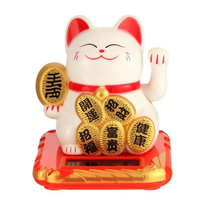 Frendorf | LuckyMiko Chinesische Glückskatze | Winkende Katze mit Beweglichem Arm | Feng Shui Dekoration für Zuhause & Büro | Symbol für Wohlstand