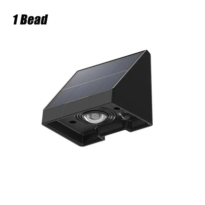 Frendorf | Solar-Wandleuchte LED Außenlampe – Wasserdicht, Solarstrom, 1/2/3/4 LED-Perlen für Veranda, Balkon, Innenhof und Zaun Dekor