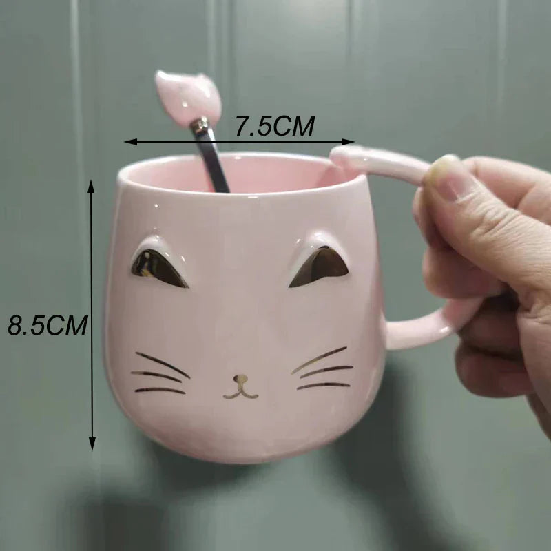 Frendorf | CupBuddy Niedliche Cartoon-Keramiktasse | Kaffeetasse & Milchteebecher | Frühstückstasse als Geschenkidee & Trinkgeschirr