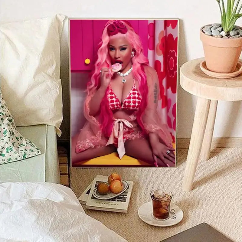 Beliebtes Pop-Sängerin-Nicki Minaj Poster Wandkunst Wohnkultur Raumdekoration digitale Malerei Wohnzimmer Restaurant Küchenkunst
