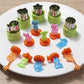 Niedliche Mini Lebensmittelspießchen für Kinder: Tier Cartoon Gabeln mit Ausstecher und Silikon Lunchbox Trennwände - Perfekt für Snacks, Kuchen und Früchte