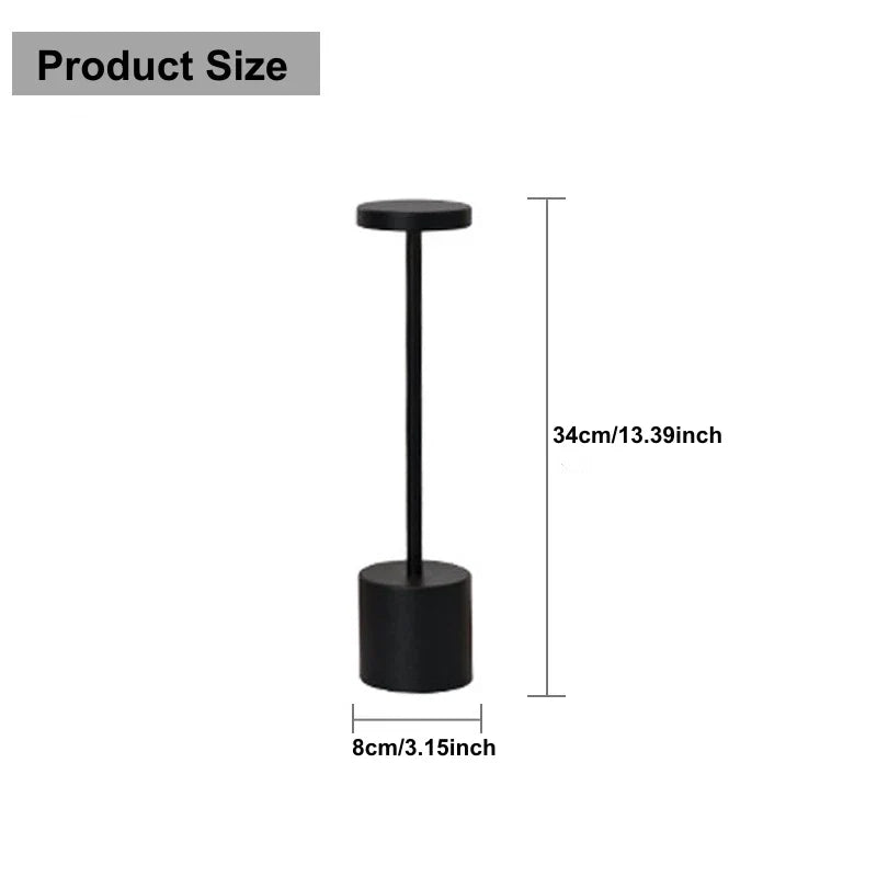 Frendorf | 3-Farben einstellbare Touch-Sensor LED Tischlampe – Wiederaufladbare kabellose Nachtlampe für Cafés, Clubs und Schlafzimmer