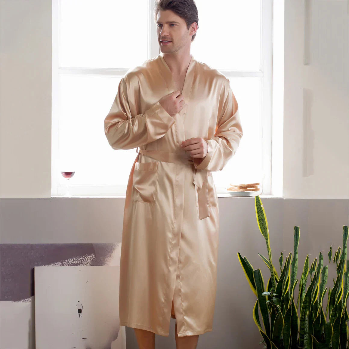 Frendorf | RelaxWear Bademantel - Eleganter Satin-Bademantel für Komfort