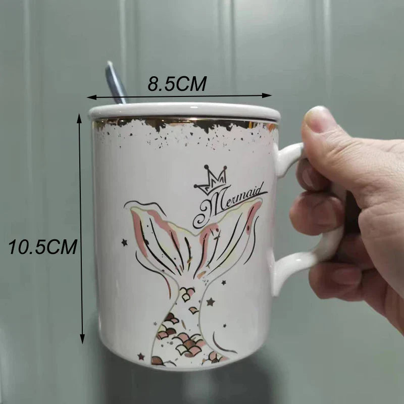Frendorf | CupBuddy Niedliche Cartoon-Keramiktasse | Kaffeetasse & Milchteebecher | Frühstückstasse als Geschenkidee & Trinkgeschirr