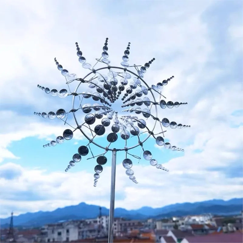 Frendorf | Einzigartiger Solarbetriebener Kinetischer Metall Windmühlen Spinner - Magische Windkollektoren für Patio, Garten, Rasen Außen Dekoration