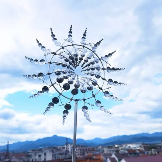 Frendorf | Einzigartiger Solarbetriebener Kinetischer Metall Windmühlen Spinner - Magische Windkollektoren für Patio, Garten, Rasen Außen Dekoration