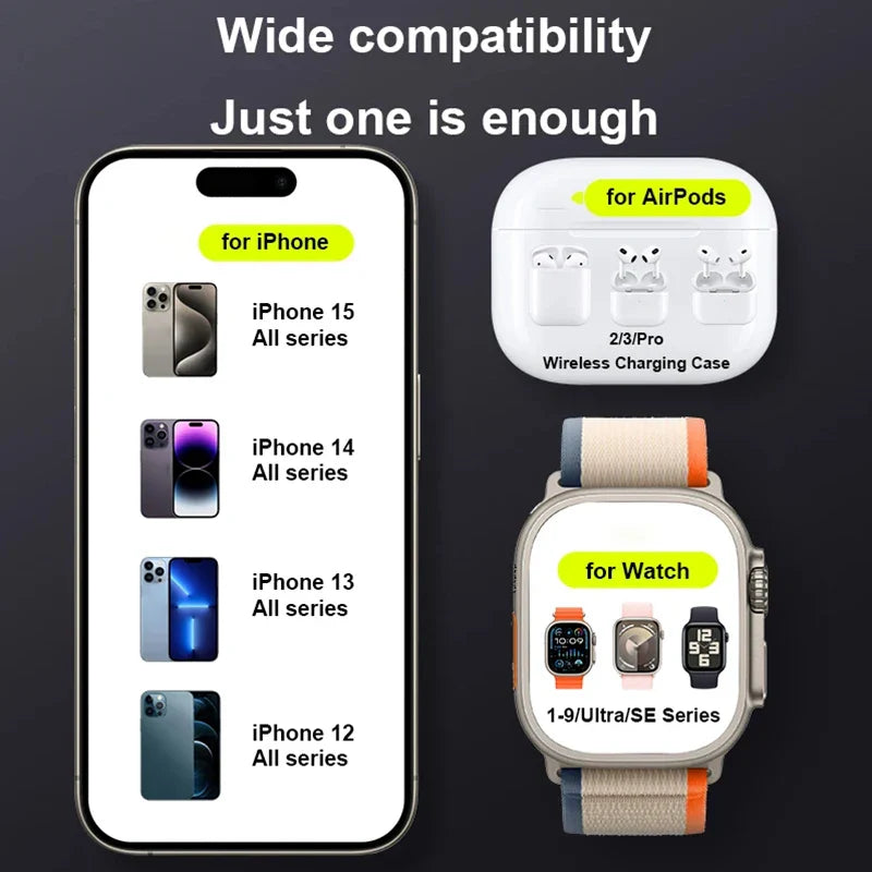 Frendorf | 3 in 1 faltbares magnetisches kabelloses Ladegerät