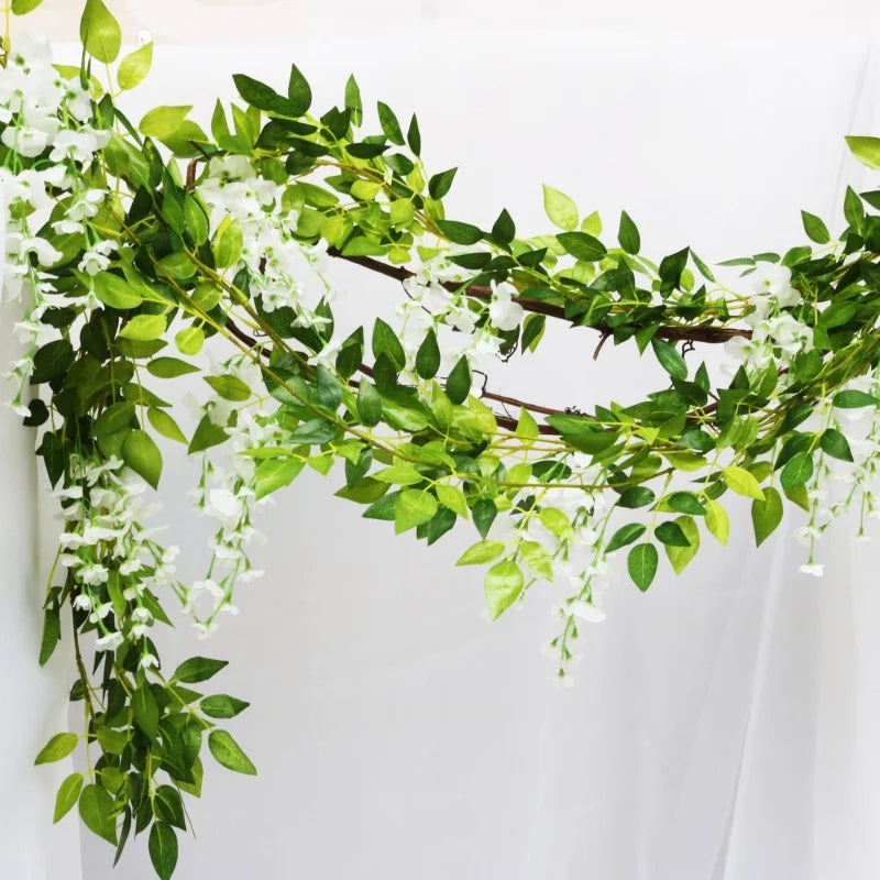 Frendorf | 180cm Künstliche Wisteria Girlande – Fake Ivy Ranke für Hochzeitsbogen, Raum, Garten, Baby Shower & Florale Dekorationen