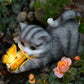 Frendorf | Butterfly Catcher Katze Harz Dekorative Lampe