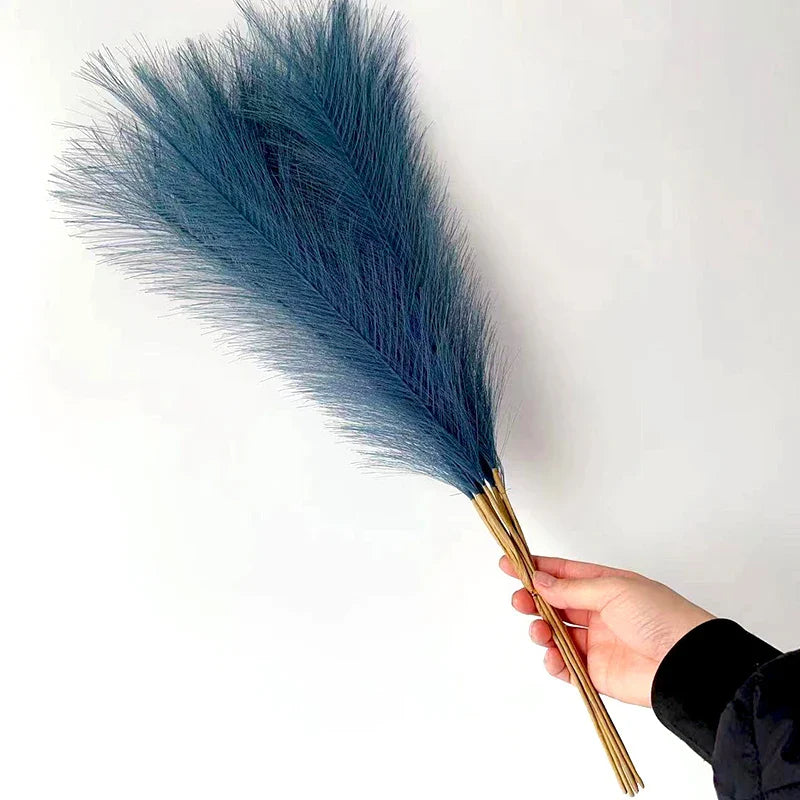 Frendorf | 10 Stück Künstliches Pampasgras – Blaue Fake-Reed-Blumen für Hochzeit, Zuhause, Party und Vasen-Dekoration