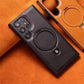 Frendorf | Magnetische Leder Samsung Galaxy Wireless Charging Ringhalter Hülle