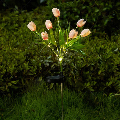 Frendorf | GlowPetal Solartulpe | Dekoleuchte für Garten & Balkon | LED-Licht & Wetterfest | Tulpenform mit Solarpanel