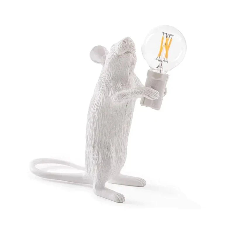 Frendorf | CritterGlow Moderne LED Tischlampe | Harz Tierdesign | Ratte, Katze & Eichhörnchen | Nachtlicht & Wohnkultur