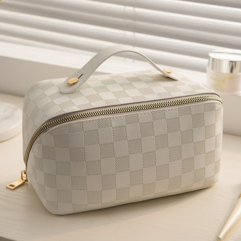 Frendorf |  Luxus Checkered Make-up Kosmetiktasche