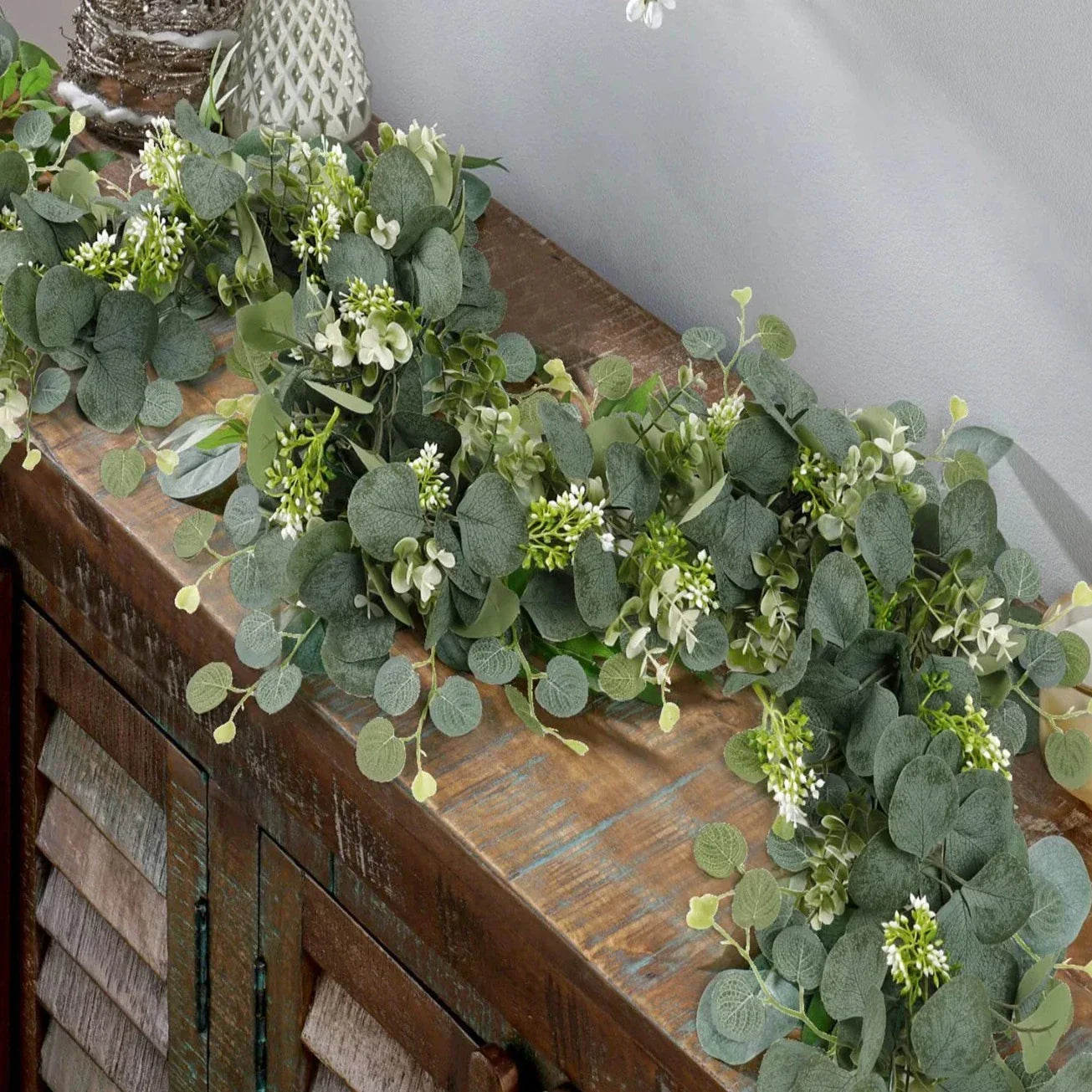 Girlande - EucaGreen - Künstlicher Eukalyptus - 2-teiliges Set