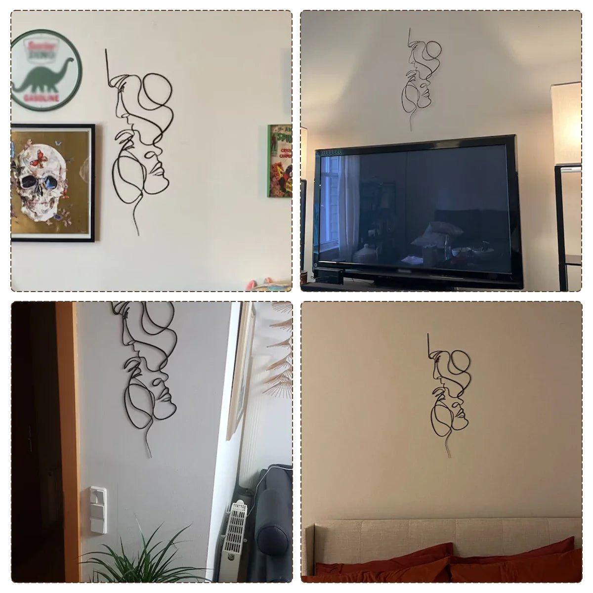 Schwarze Metall Wandkunst | Abstrakte Wand Skulptur