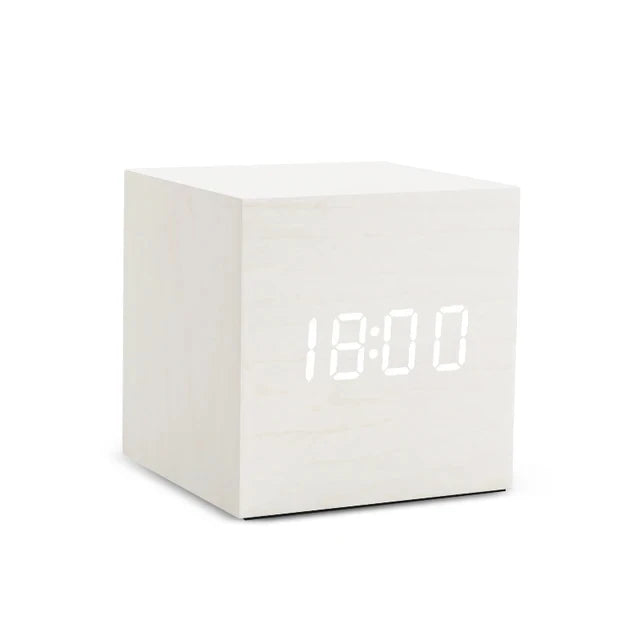 Frendorf | Hölzerner LED-Wecker mit Temperaturanzeige, digitaler Uhrzeit-Anzeige und minimalistischem Design – Perfekt für Schlafzimmer und Büro