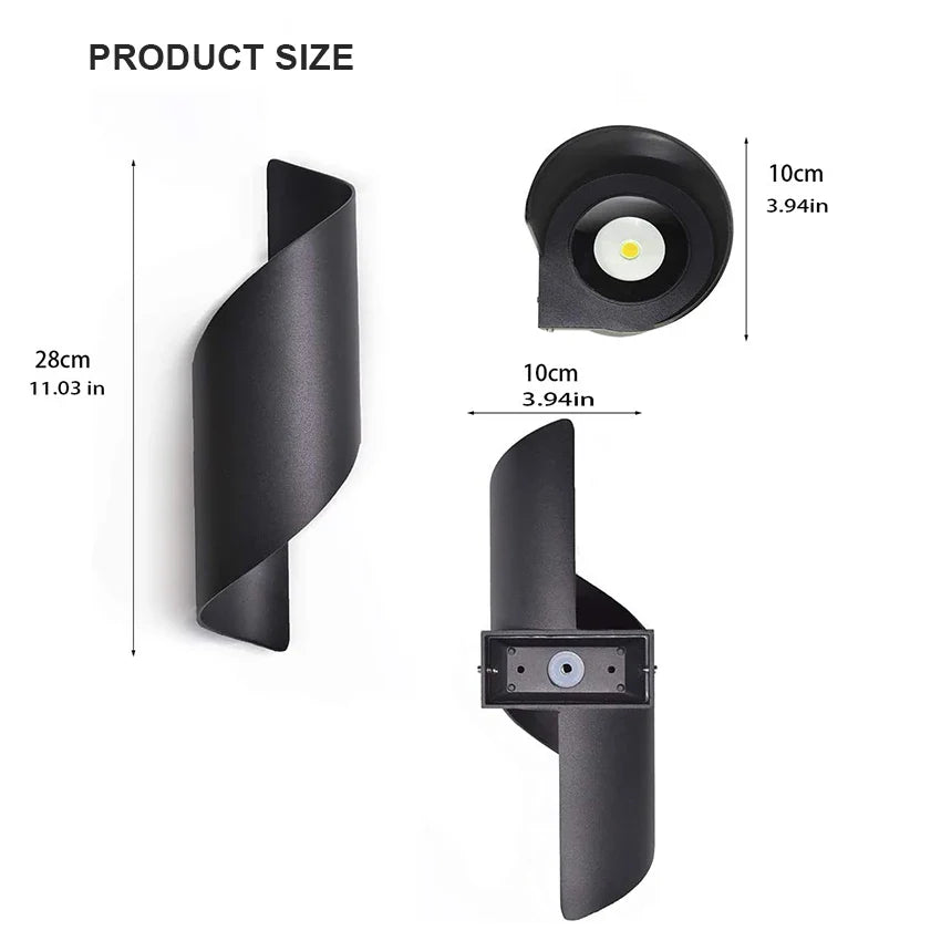 12W Wasserdichte LED-Wandleuchte: Innen/Außen Dekorative Wandleuchte für Garten, Balkon, Veranda