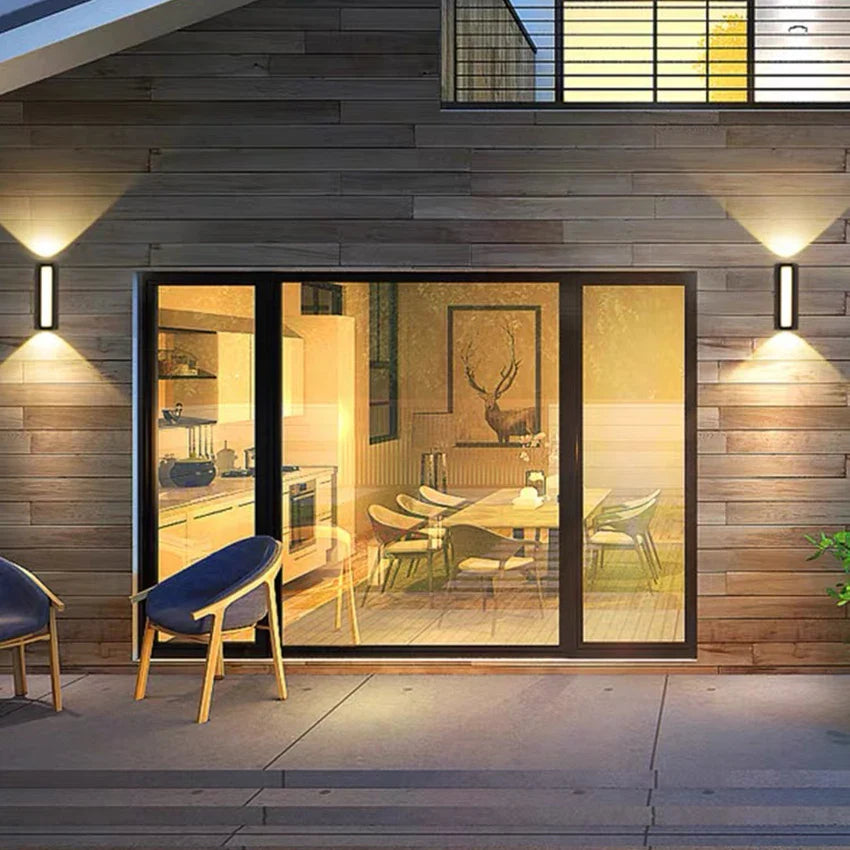 Frendorf | 12W LED wasserdichte Wandlampe – Auf- und Abwärts Außen-/Innen-Aluminium-Wandleuchte, IP65 Schutz für Wohnzimmer, Schlafzimmer, Garten und Außenbereiche