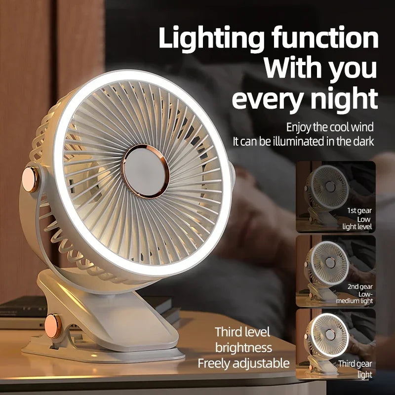 Frendorf | Multi-Winkel Outdoor Clip-On Wiederaufladbarer Kühlventilator