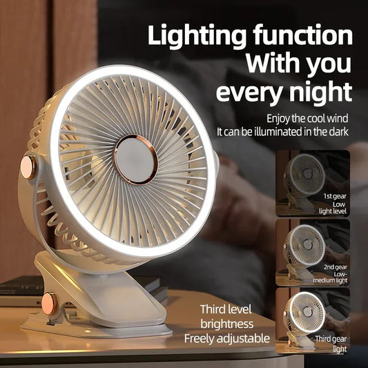 Frendorf | Multi-Winkel Outdoor Clip-On Wiederaufladbarer Kühlventilator