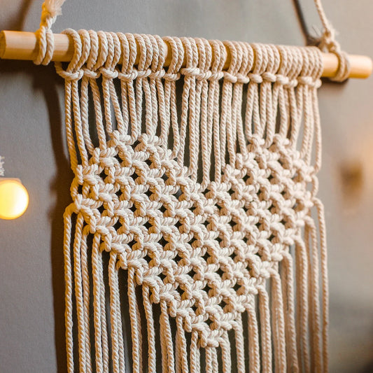 Heart Hand Woven Wall Hanging Bohemian Tapestry Macrame Boho Wall Decor Handmade Chic Decor Wedding Decoration Gift