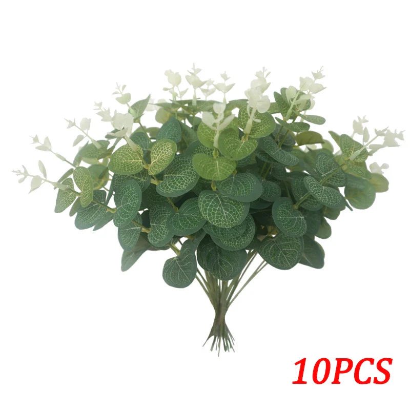 Frendorf | 12/10ST Äucalyptusblätter Sträuße – Künstliche Fake Eukalyptuszweige für Hochzeiten, Wohnkultur, DIY-Projekte und Fotografie