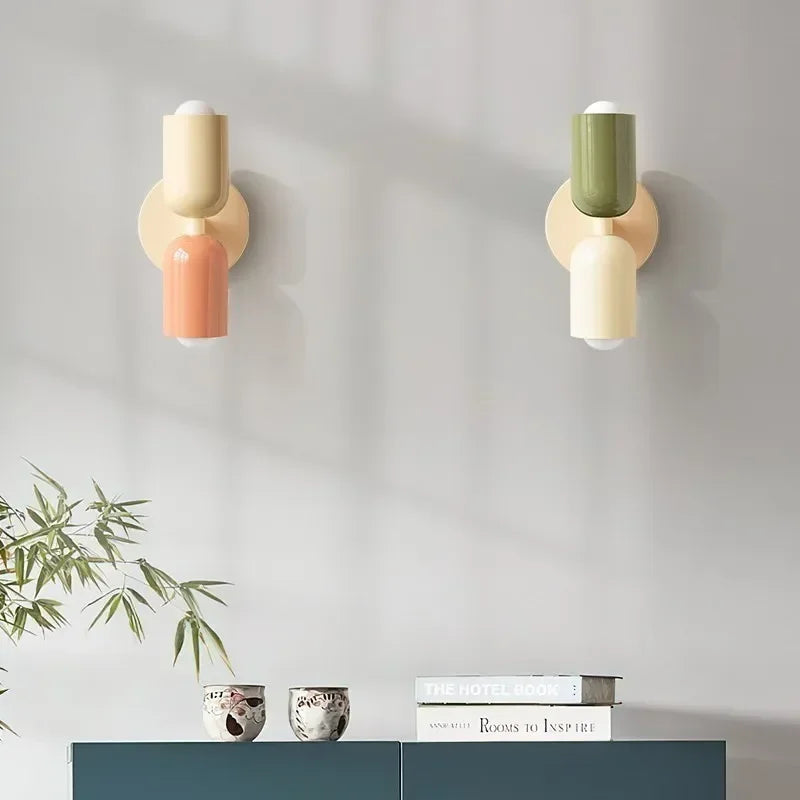 Nordic LED Wall Lamp Modern Minimalist Cream Double Head Lights For Living Room Bedroom Besides Study Indoor Decoration Fixture
