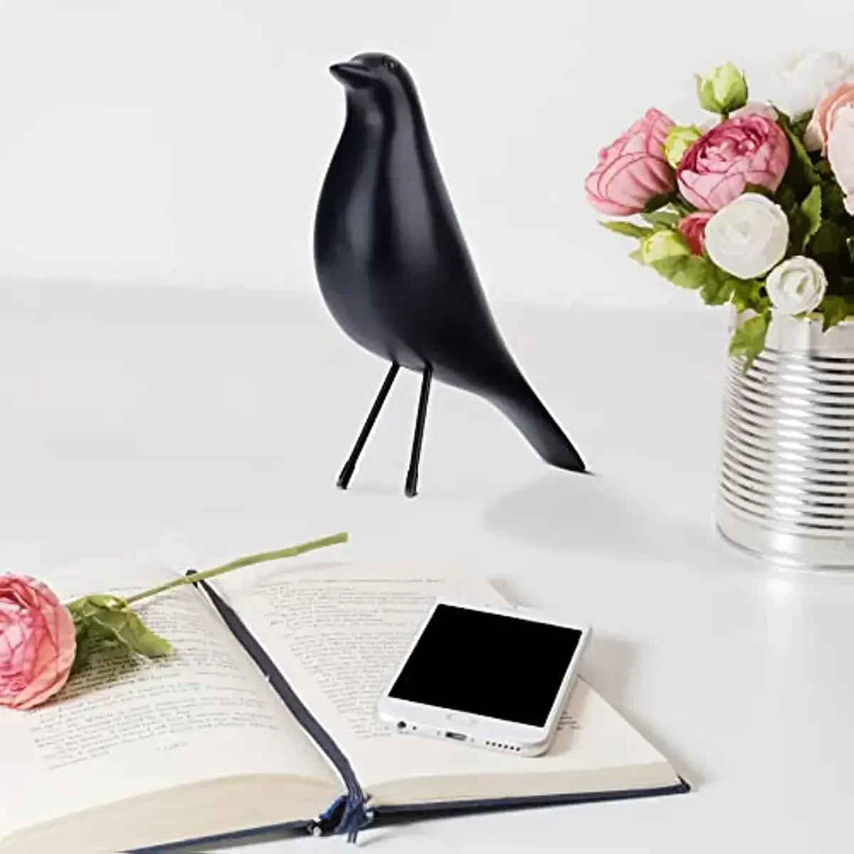 Frendorf | DecoBird Moderne Vogelstatue aus Kunstharz | Elegante Garten- und Wohnraumdekoration | Zeitloses Design | Wetterfest