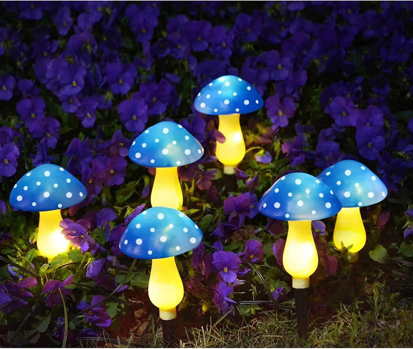 6 Köpfe Solar Pilz Licht Garten Außen Wasserdicht Sonnenlicht Lampen Gartenweg Ostern Halloween Weihnacht Weihnachtsdekoration