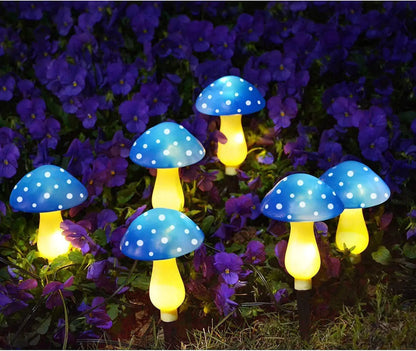 6 Köpfe Solar Pilz Licht Garten Außen Wasserdicht Sonnenlicht Lampen Gartenweg Ostern Halloween Weihnacht Weihnachtsdekoration