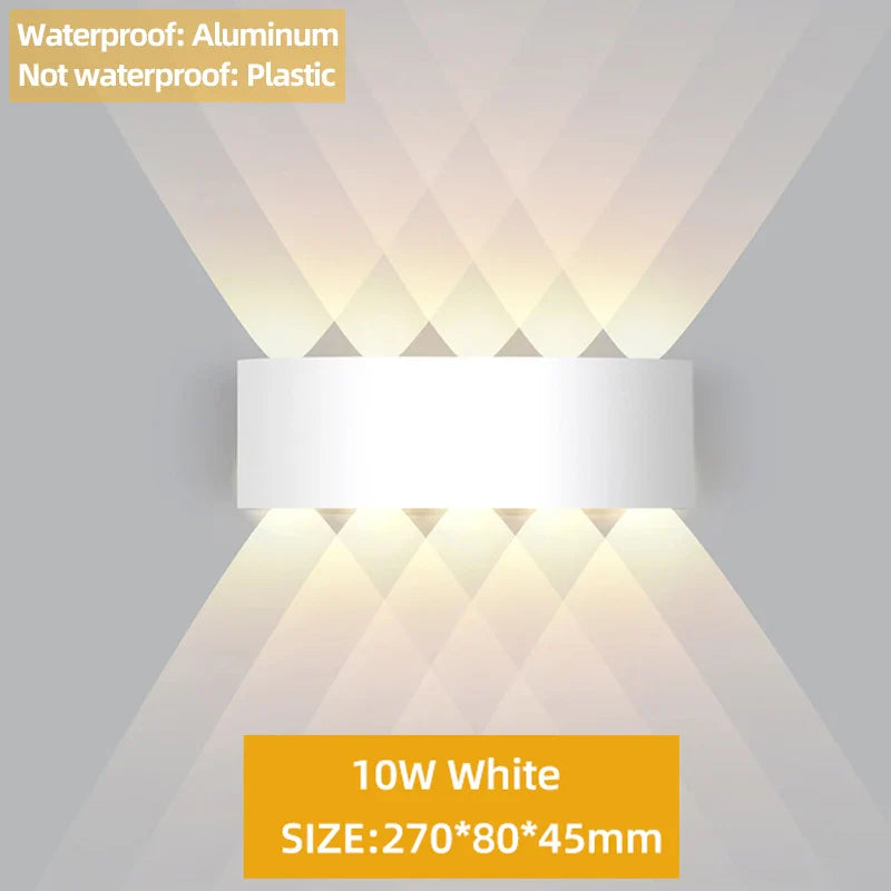 Frendorf | Auf- und Abwärts LED-Wandleuchte – Wasserdicht IP65 Aluminium Wandleuchte für Innen- und Außenbereich – Moderne Beleuchtung für Schlafzimmer, Wohnzimmer, Flur