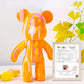 Graffiti Painted Fluid Violent Bear White Body Ornaments DIY Handmade Personalized Model Home Desktop Decoration Accessories New