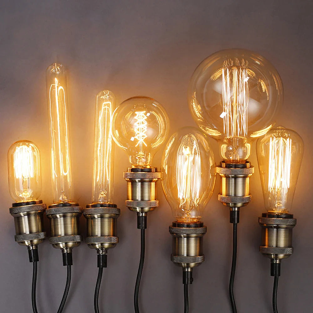 Dimmbar Edison Glühbirne (40W, E27 Sockel) - Vintage Stil Fadenlampe für Retro-Beleuchtung Vintage Edison Lampe Retro Licht