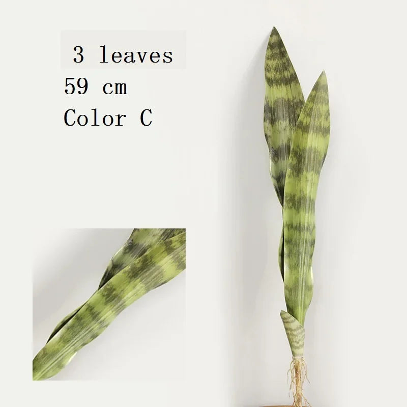 Frendorf | 3 Stück Künstliche Sansevieria Pflanzen – Bonsai Dekoration mit Tiger Piran Blättern für Zuhause, Garten und Desktop Dekor