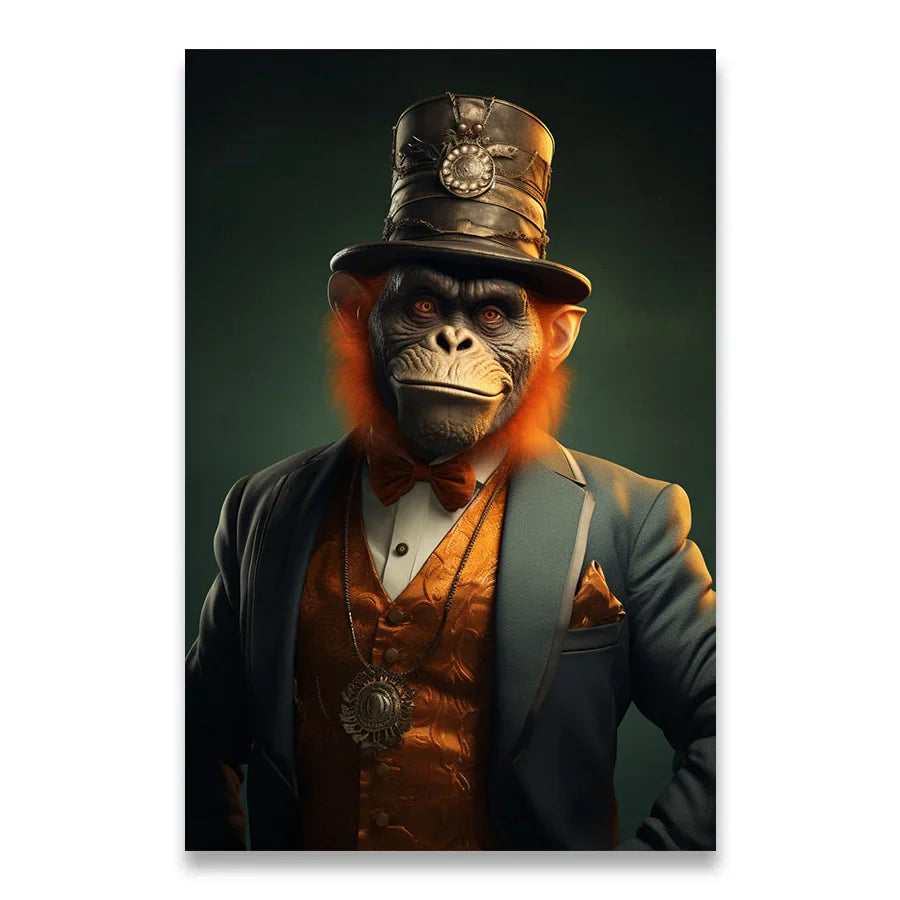 1Stk Wandkunst Leinwandmalerei Tierheimdekoration Wohnzimmer Innendekoration Arzt Poster Schlafzimmer Anwalt Orang-Utan Dekoration