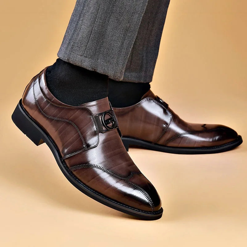 Frendorf | Herren Leder Schuhe Stilvolle Herren Schuhe Spitz Oxford Hochzeit Leder Herren Dress Schuhe Gentleman Büro Mann Schuh