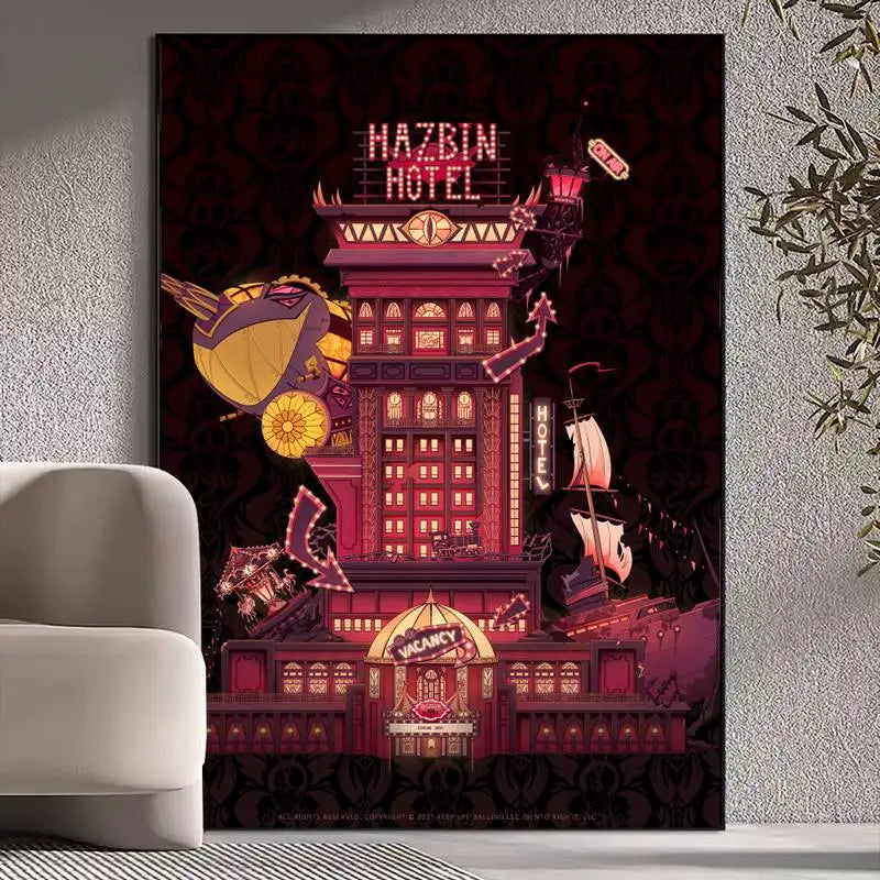 H-Hazbin Hotels Cartoon POSTER Drucke Wandbilder Wohnzimmer Heimdekoration Klein